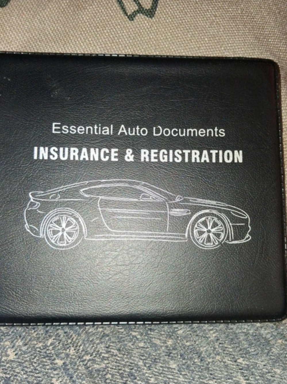 Insurance & Registration Document Holder - Black